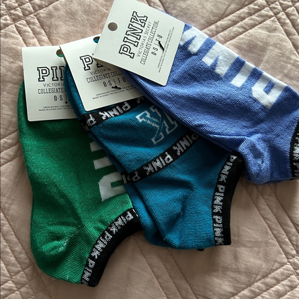 Pink Victoria Secret Socks (3 pairs) - Picture 1 of 3